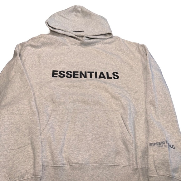 Fear of God Essentials Light Oatmeal Pullover Hoodie Size Large NWT - Picture 1 of 9